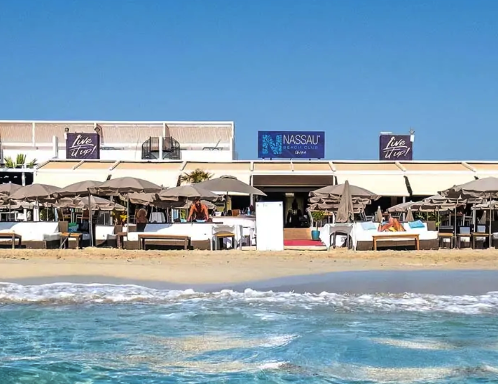 Nassau Beach Club Ibiza from the sea